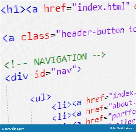 Css And Html Code Stock Illustration Illustration Of Layout 26162431