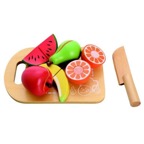 Jouet Imitation En Bois Planche D Couper Fruits Velcro X X