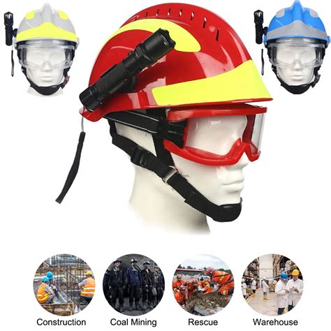 F2 Safety Rescue Helmet Emergency Rescue Fire Abs Helmet With Headlamp