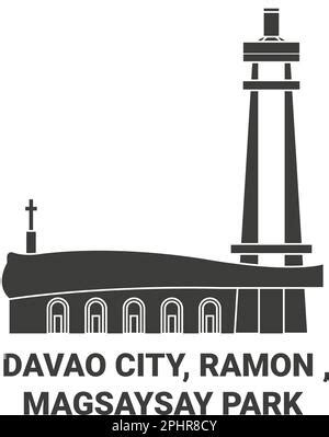 Philippines Davao City Ramon Magsaysay Park Travel Landmark Vector