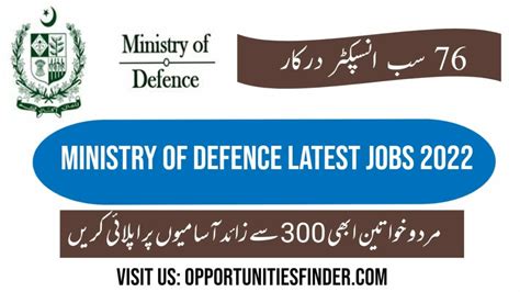 Ministry Of Defence Latest Jobs Hundreds Of Vacant Situation