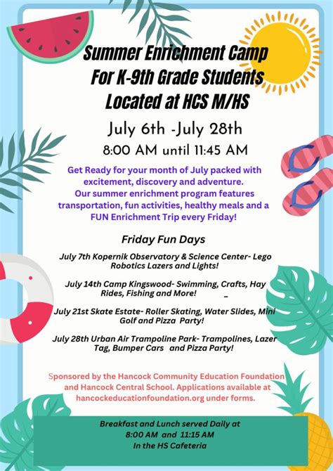 Summer Enrichment Program – Hancock Community Education Foundation