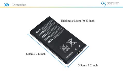 OSTENT Batería Recargable de Iones de Litio de 1750 mAh y 3 7 V para