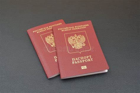 Two Russian Passports On Black Background Stock Image Image Of