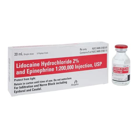 Lidocaine Hydrochloride 2 And Epinephrine 1200000 For Injection 20ml