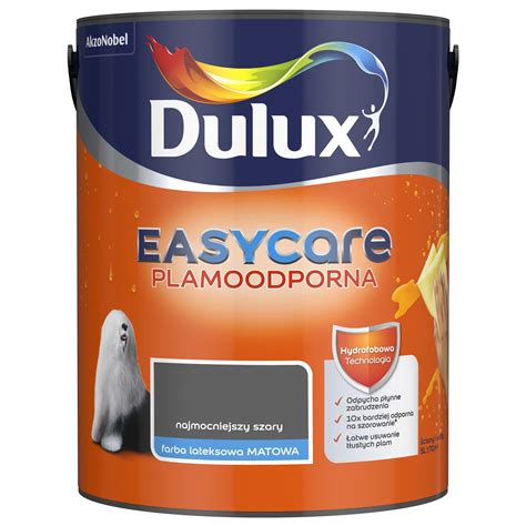 Farba Lateksowa Easycare Plamoodporna Najmocniejszy Szary L Dulux