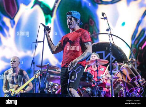 Red Hot Chili Peppers Anthony Kiedis Flea Chad Smith Live In Buenos Aires Argentina Stock