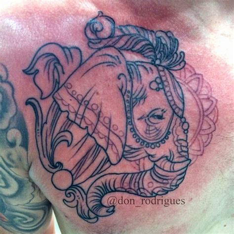 Tatuagem De Desenho De Elefante Indiano