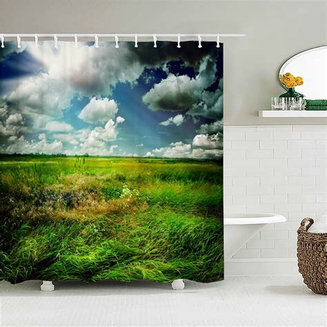 Nature Forest Landscape Bath Curtain Waterproof Fabric Shower Curtain