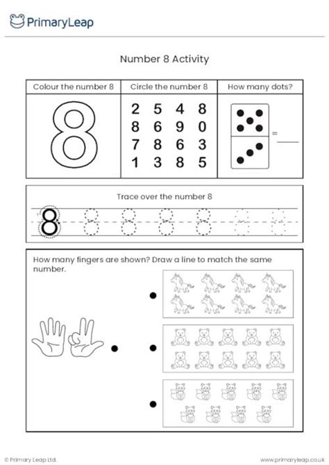 Early Years - Maths: Number 8 Activity Sheet