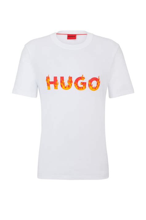 HUGO мужская футболка из натурального хлопка белый цвет, размер L, M, S ...