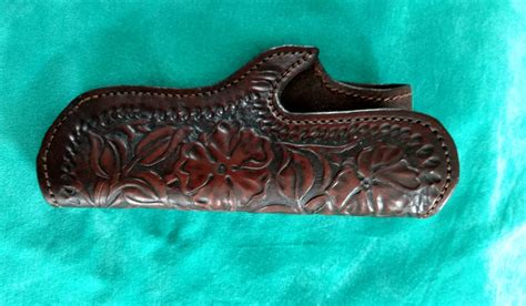 Hand Tooled Leather Gun Holster Flower Design Etsy