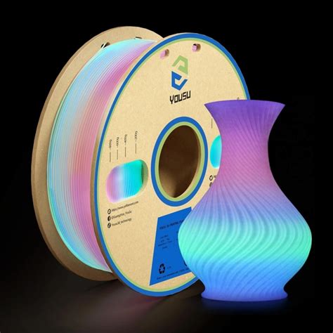 Luminous 3D Printer Filament Glow In Dark Rainbow 1 75mm PLA Filament