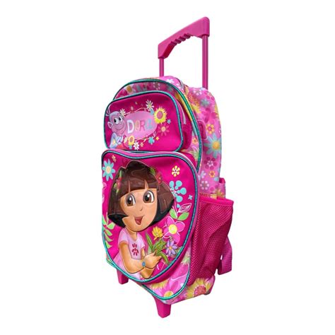 Full Size Pink Dora the Explorer Flowers Rolling Backpack - Walmart.com