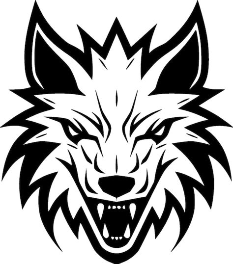 Lobo Blanco Y Negro Icono Aislado Ilustraci N Vectorial Vector Premium