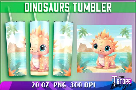 Dinosaurs Tumblers Wrap 20 Oz Graphic By The T Store Design Creative