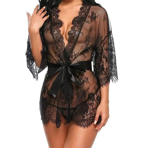 Plus Size Lingerie For Curvy Women Piece Sleepwear With Lace Sexy Robe Lingerie Sets For Women