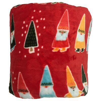 The Big One Soft Plush Oversized Red Christmas Gnomes Throw Blanket