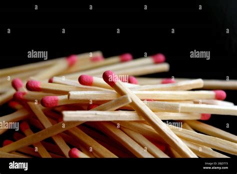 Pile Of Several Matchsticks On Black Background Stock Photo Alamy