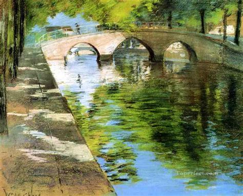 Reflections aka Canal Scene impressionism William Merritt Chase ...