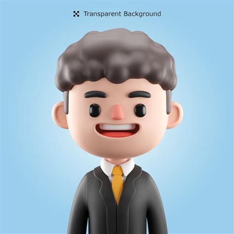 Avatar De Dessin Animé De Jeune Homme D affaires 3d Psd Portant Un