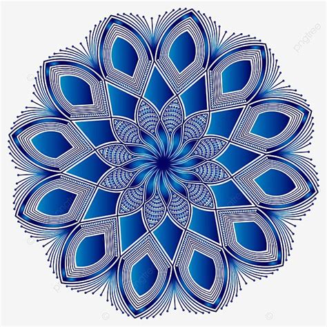 Cobalt Blue Color Mandala Design Of Turkish Style Geometrical Repeat