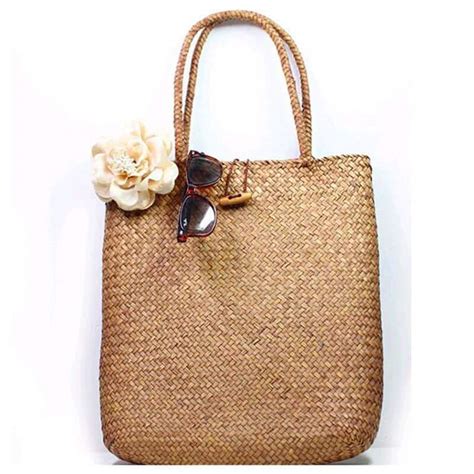 Grand Sac Fourre Tout En Paille D T Pour Femmes Sac De Voyage