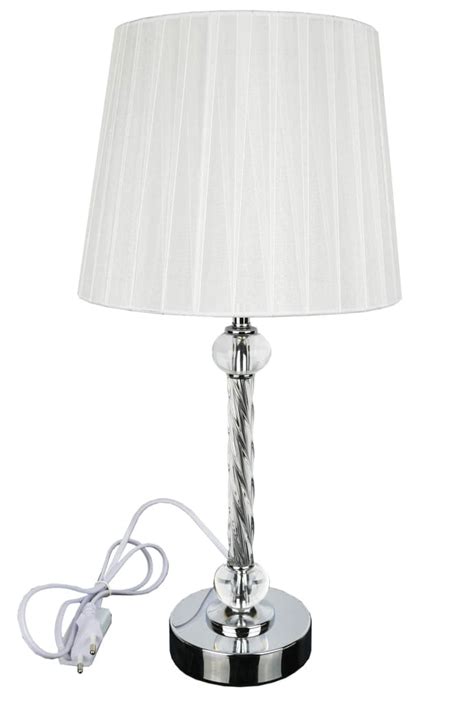 Lampka Bia A Srebrna Kryszta Glamour Lampa Nocna Cm Stylowe