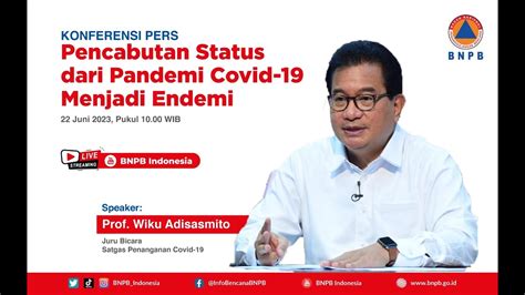 Konferensi Pers Pencabutan Status Dari Pandemi Covid 19 Menjadi Endemi