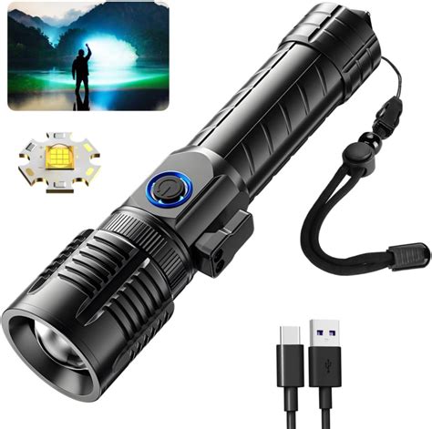 YIERBLUE Rechargeable Flashlights 1000000 High Lumens Super Bright LED