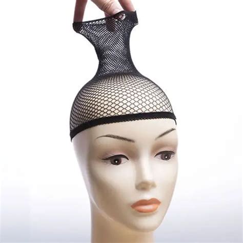 Black Mesh Net Wig Caps Weaving Hair Net For Wig Close End Fishnet Wig