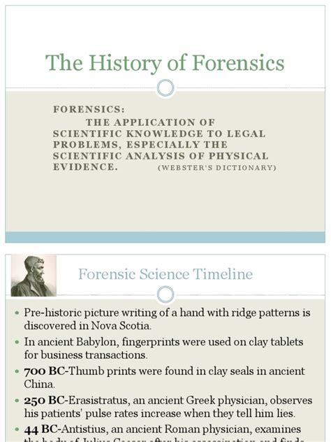 The History of Forensics | PDF | Forensic Science | Fingerprint