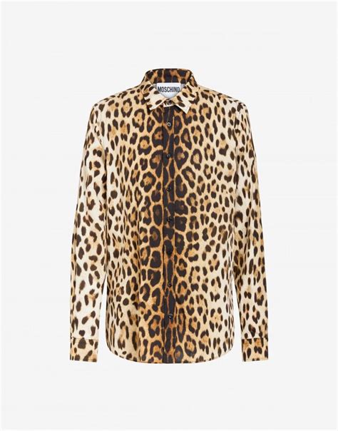 Moschino Poplin Shirt With Leopard Print Moschino Cloth Dandy Style