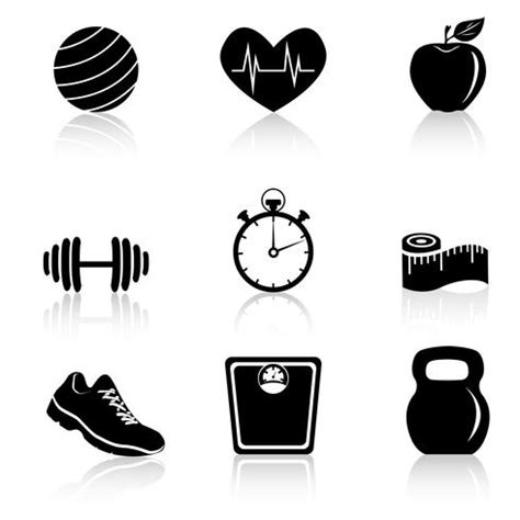 Fitness Black Icons Vector Art At Vecteezy