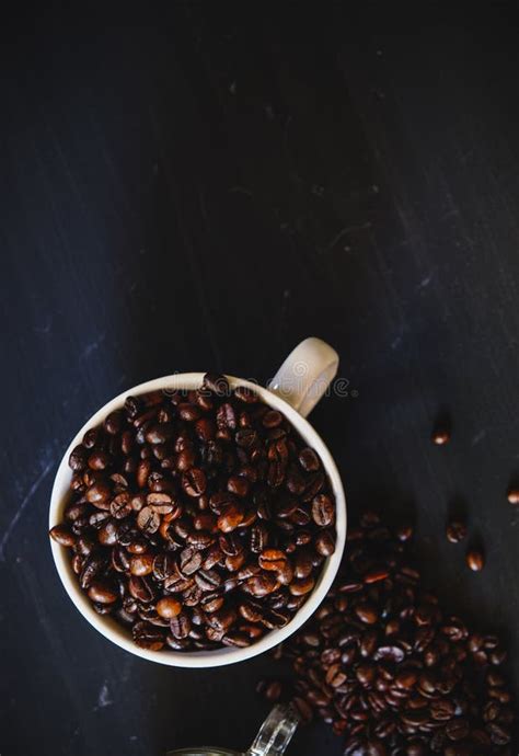 Roasted Coffee Bean And Hot Coffee Drink Stock Photo Image Of Drink Space