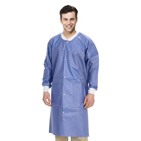 Buy Blue Lab Coats Large Durable Disposable Sms