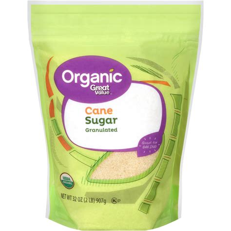 Great Value Organic Granulated Cane Sugar, 2 Lb - Walmart.com - Walmart.com