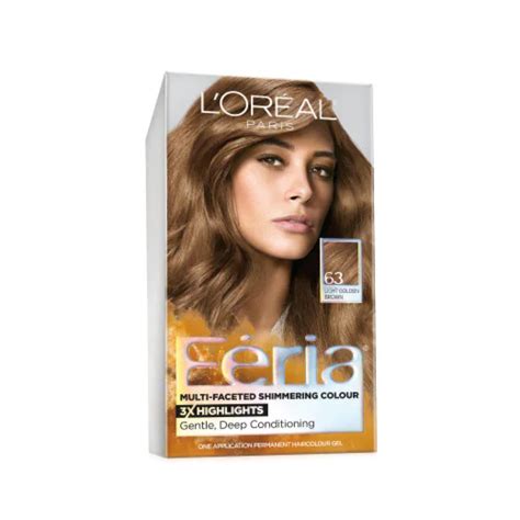 Loreal Feria Multi Faceted Shimmering Color Light Golden Brown 63