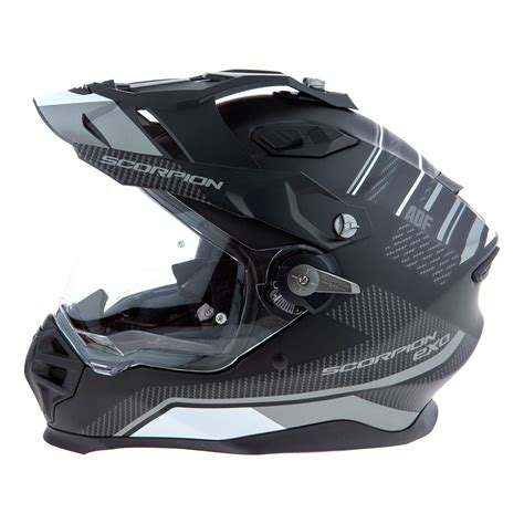 Casque Trail Scorpion Adf Air Desert Noir Mat Argent Casque