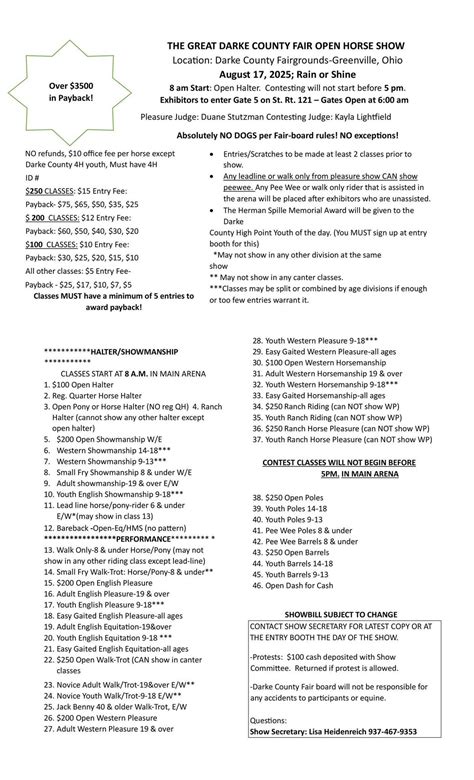 2025 Darke County Fair Open Horse Show, The Great Darke County Fair