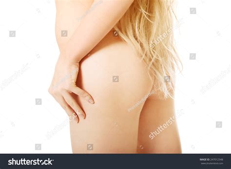Side View Naked Woman Touching Her Stock Photo Shutterstock