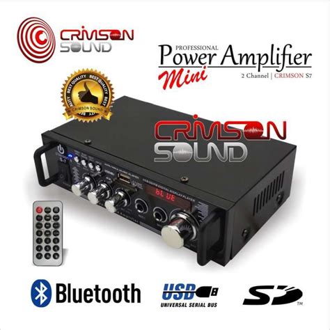 Jual POWER AMPLIFIER MINI AC DC STEREO BLUETOOTH USB RADIO CRIMSON S7