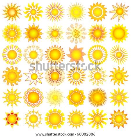 Sun Collection Stock Vector Illustration 68082886 Shutterstock