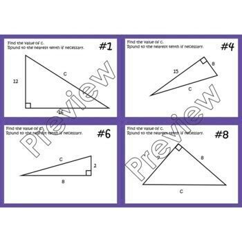 Pythagorean Theorem Finding The Hypotenuse Digital Task Cards Mystery