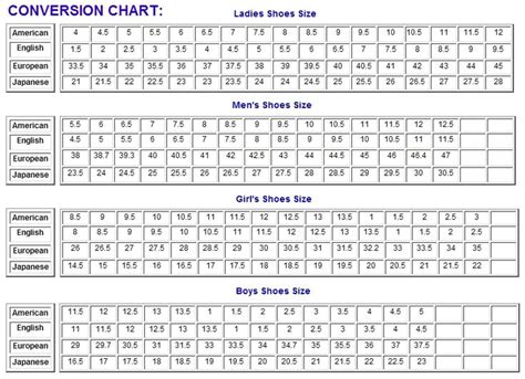 Dance Shoe Conversion Chart Conversion Chart Chart Shoe Size Conversion