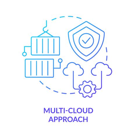 multi cloud approche bleu pente concept icône Les données espace de