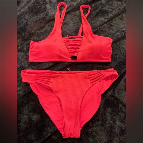 TiniBikini Swim Tini Bikini Neon Pink Set Large Used Poshmark