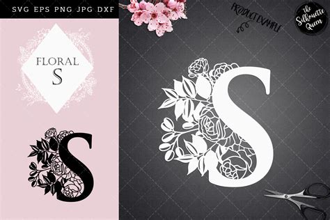 S Floral Letter Design Graphic By Thesilhouettequeenshop · Creative