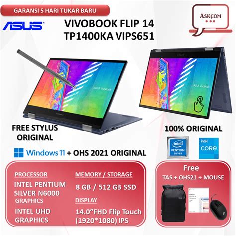 Jual Asus Vivobook Flip Tp Ka Touch N Gb Gb Ssd W Ohs