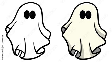 Cute Cartoon Spooky Halloween Little Spooky Holidays Cartoon Character Flat Halloween Ghost